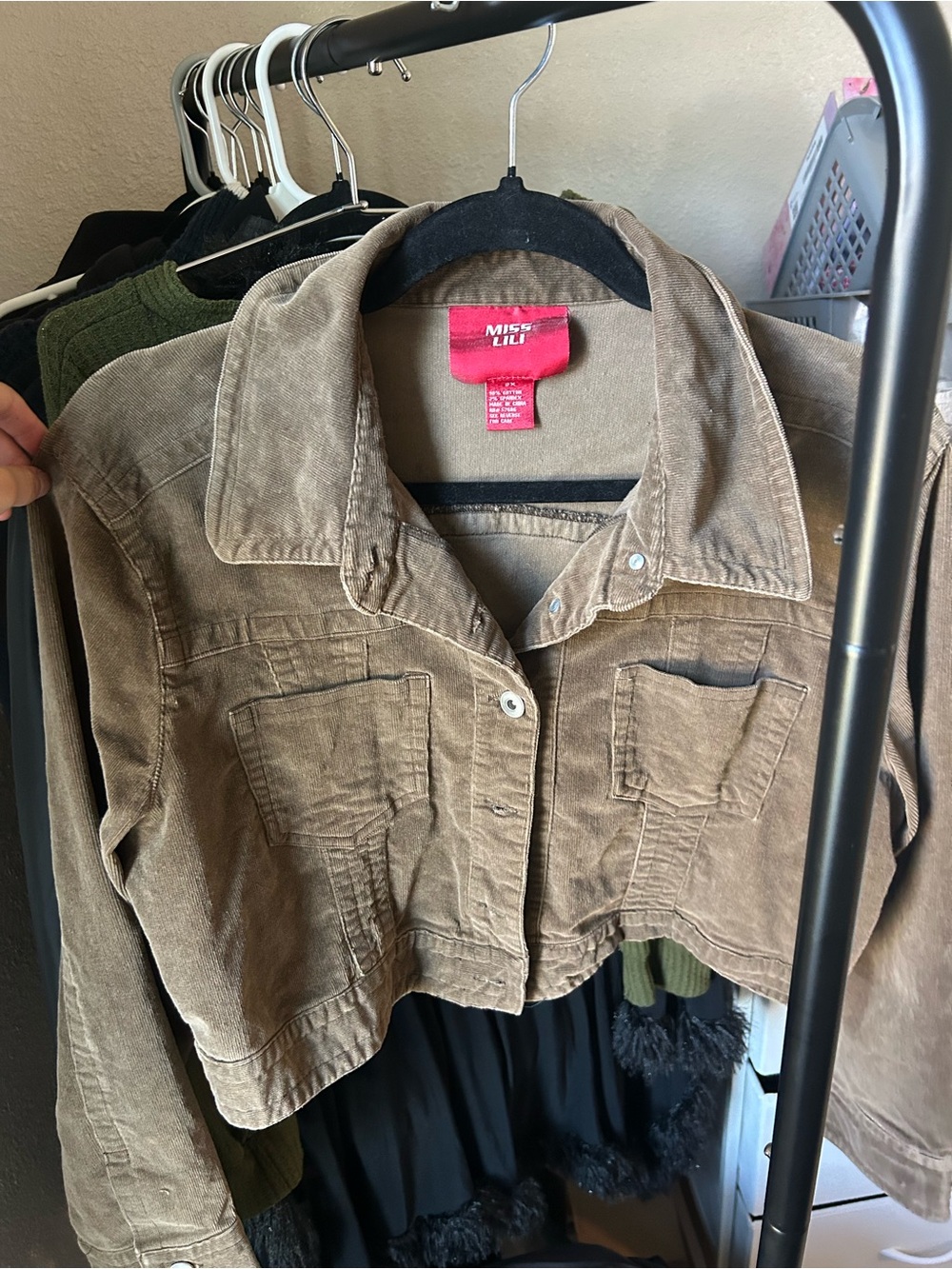 Miss Lili Brown Cropped Corduroy Jacket